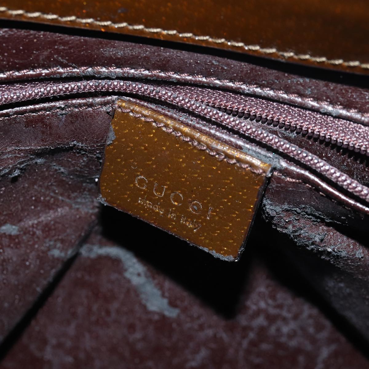 GUCCI Bamboo Shoulder Bag Enamel Brown 001 2122 3006 81842