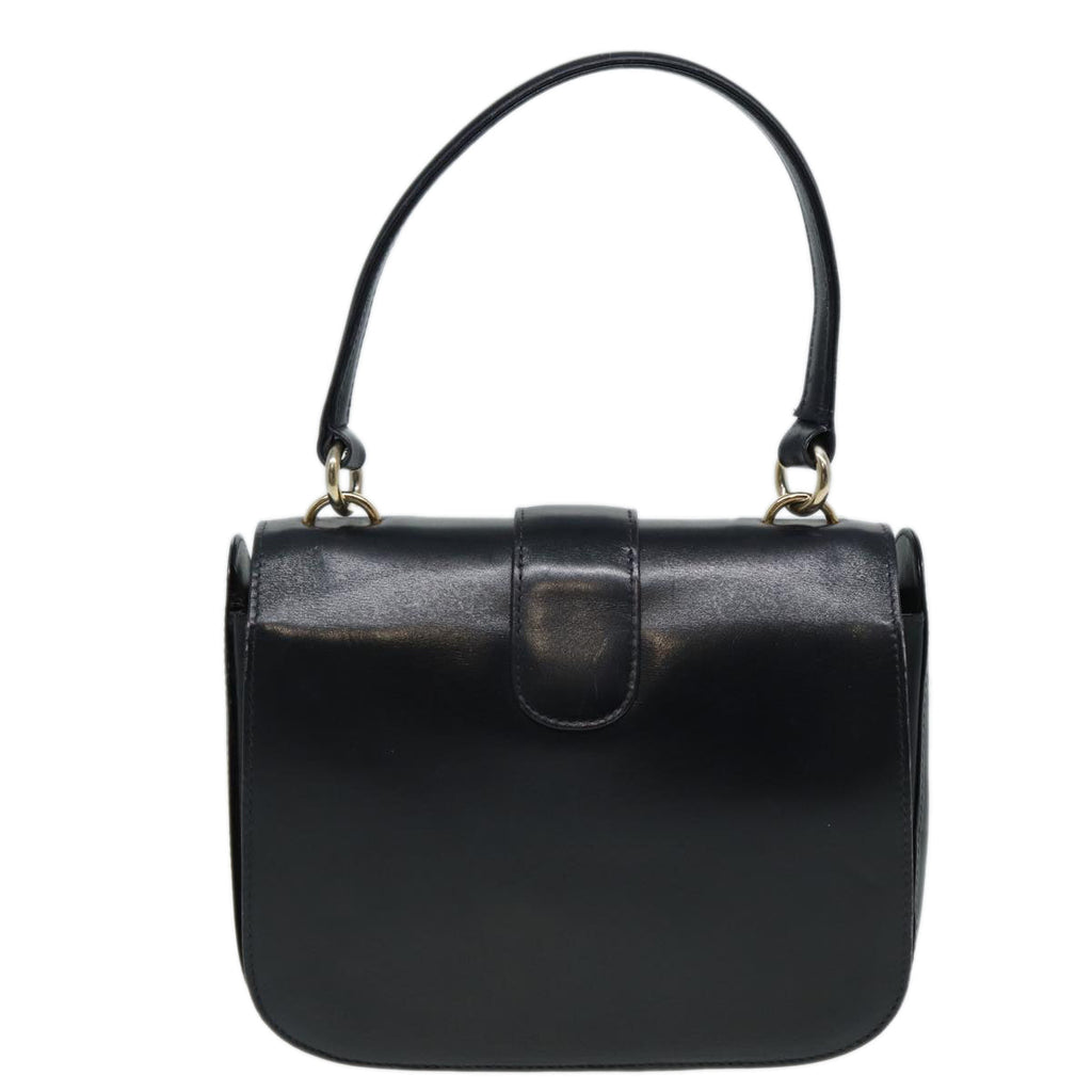 GUCCI Hand Bag Leather Black 81848