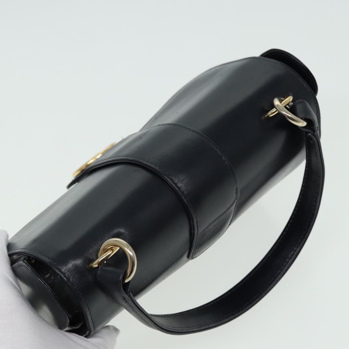 GUCCI Hand Bag Leather Black 81848