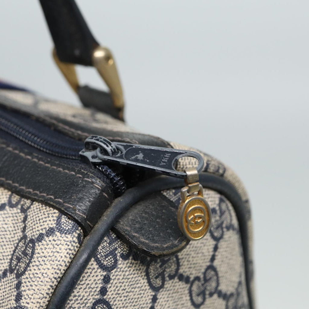 GUCCI GG Canvas Boston Bag PVC Leather Navy 40 3841 81871