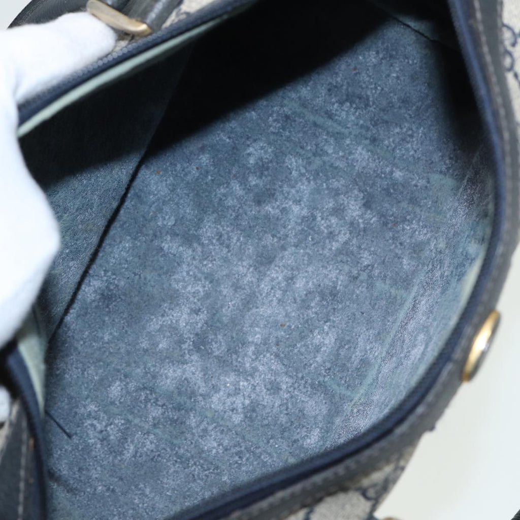 GUCCI GG Canvas Boston Bag PVC Leather Navy 40 3841 81871