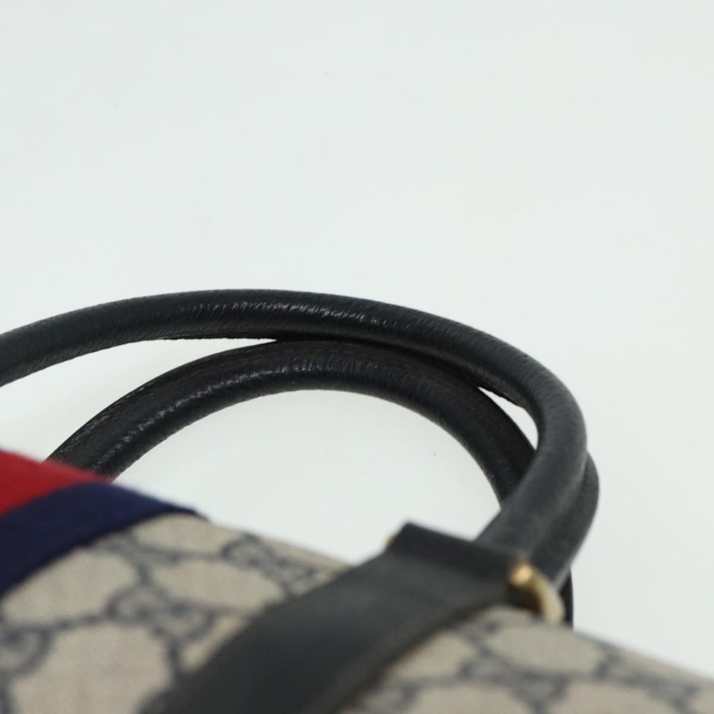 GUCCI GG Canvas Boston Bag PVC Leather Navy 40 3841 81871