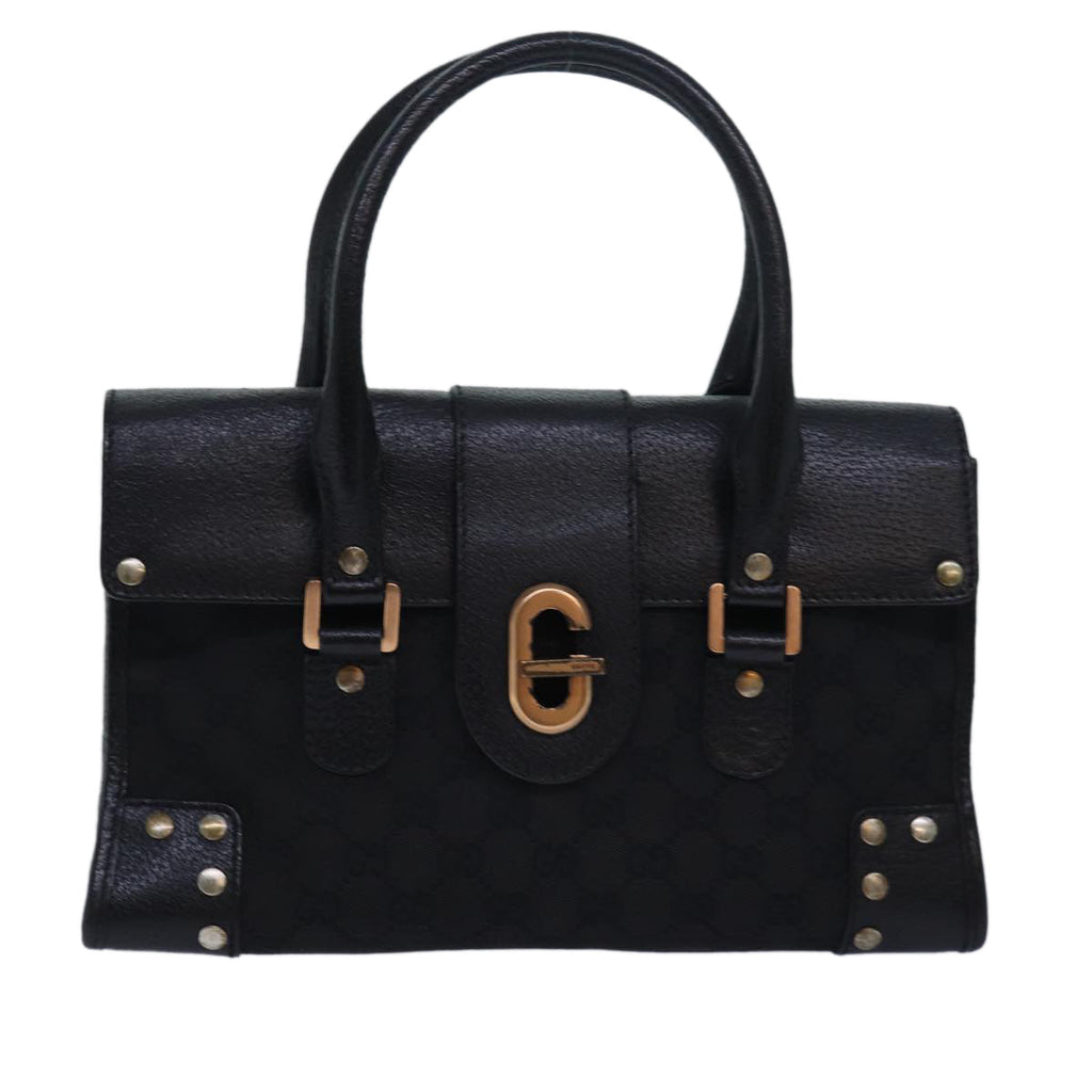 GUCCI GG Canvas Hand Bag Black 124286 81873