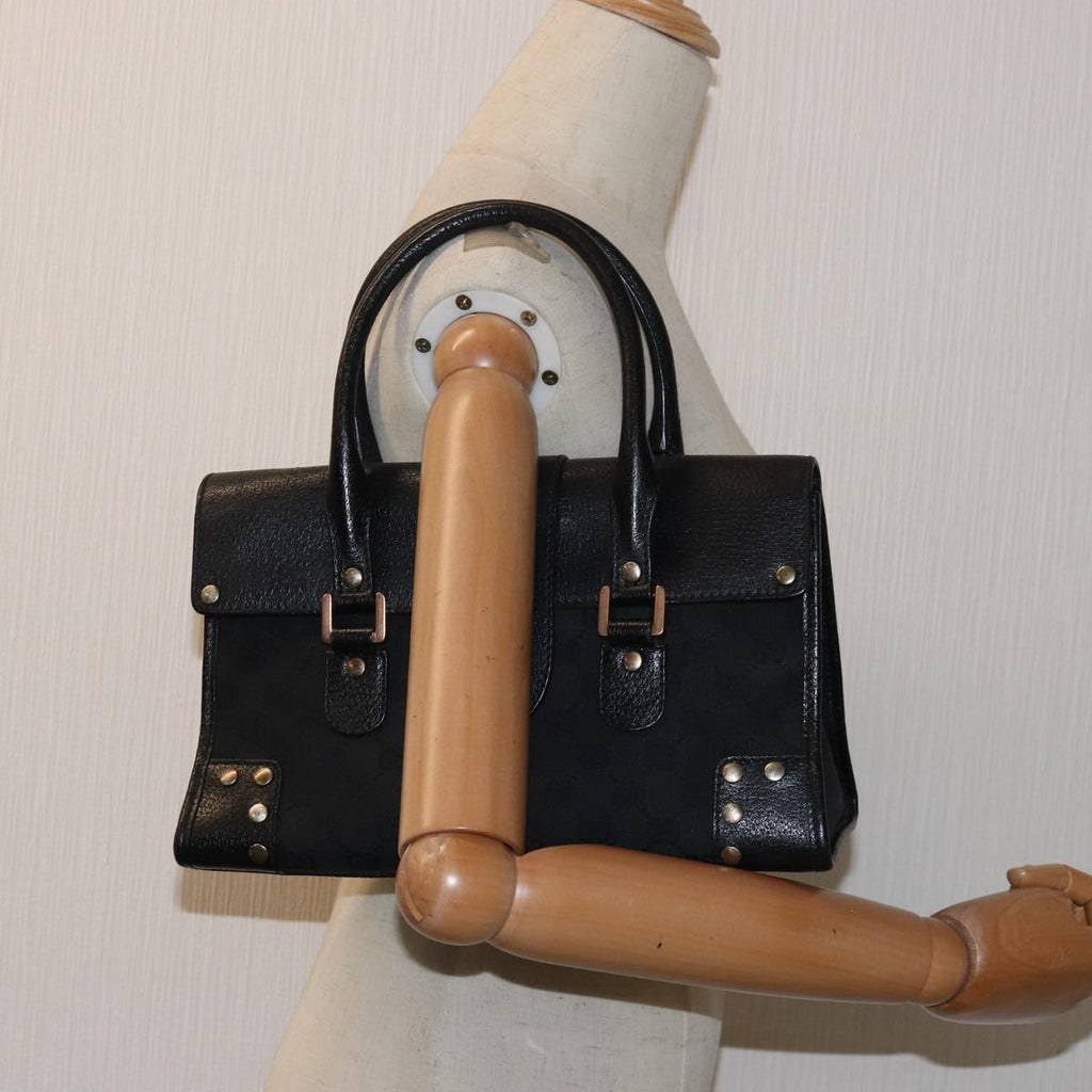GUCCI GG Canvas Hand Bag Black 124286 81873