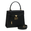GUCCI Ready Lock Hand Bag Leather 2way Black 000 2026 0258 81897