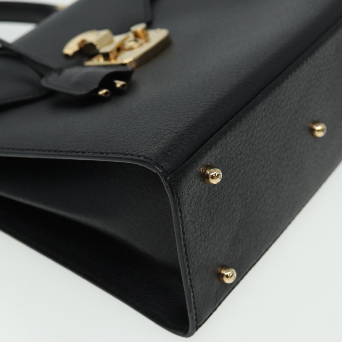 GUCCI Ready Lock Hand Bag Leather 2way Black 000 2026 0258 81897