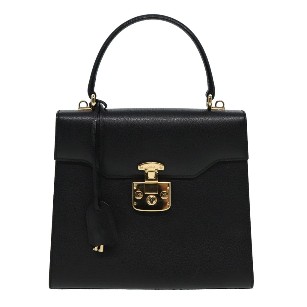 GUCCI Ready Lock Hand Bag Leather 2way Black 000 2026 0258 81897