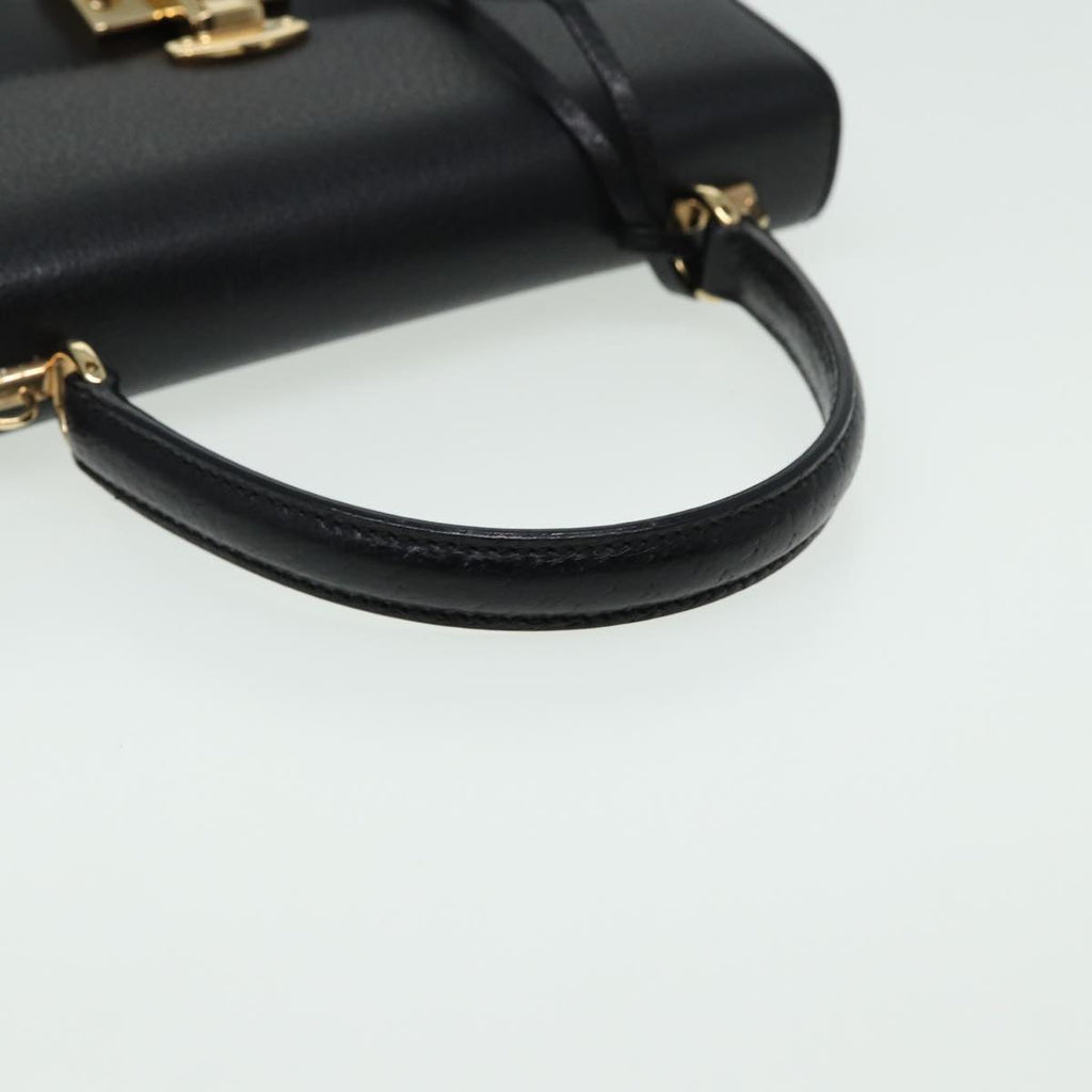 GUCCI Ready Lock Hand Bag Leather 2way Black 000 2026 0258 81897
