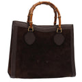 GUCCI Bamboo Hand Bag Suede Outlet Brown 002 1095 0260 81930