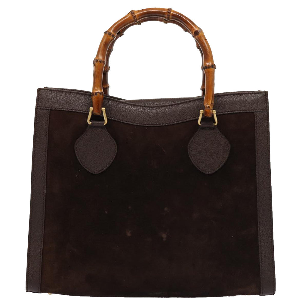 GUCCI Bamboo Hand Bag Suede Outlet Brown 002 1095 0260 81930