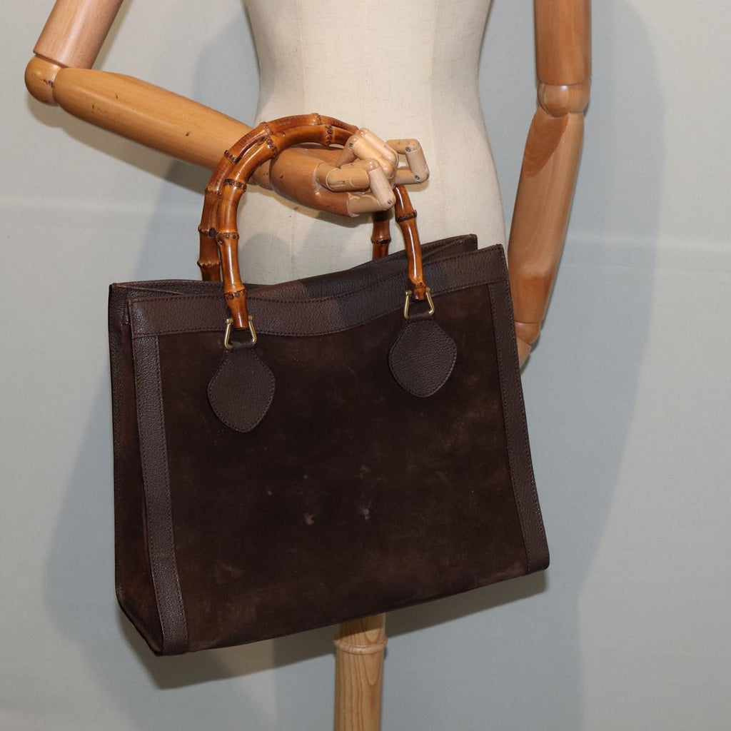 GUCCI Bamboo Hand Bag Suede Outlet Brown 002 1095 0260 81930