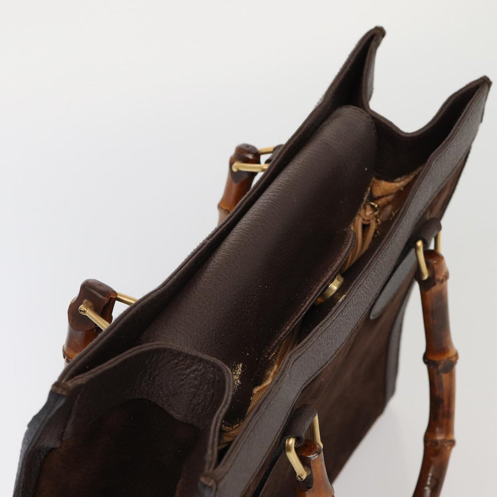 GUCCI Bamboo Hand Bag Suede Outlet Brown 002 1095 0260 81930