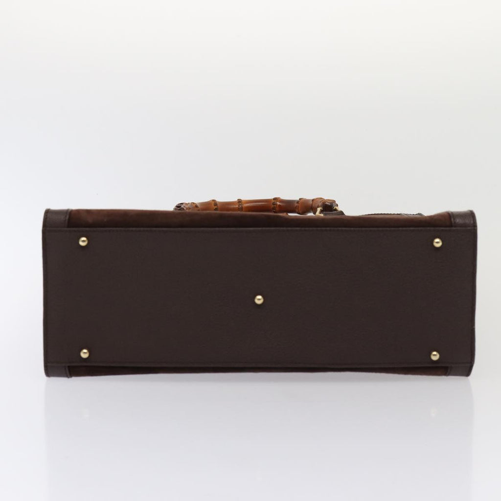 GUCCI Bamboo Hand Bag Suede Outlet Brown 002 1095 0260 81930