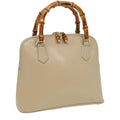 GUCCI Bamboo Hand Bag Leather Beige 81937