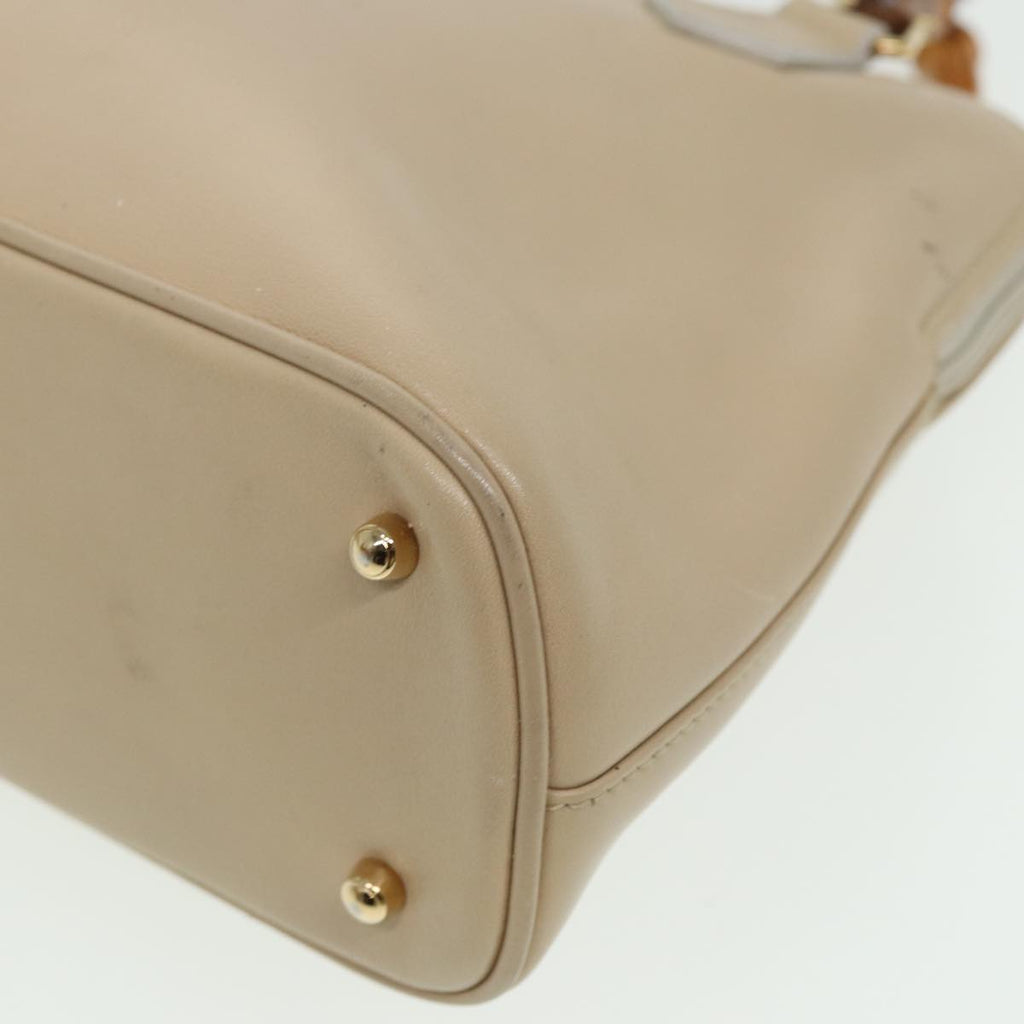 GUCCI Bamboo Hand Bag Leather Beige 81937