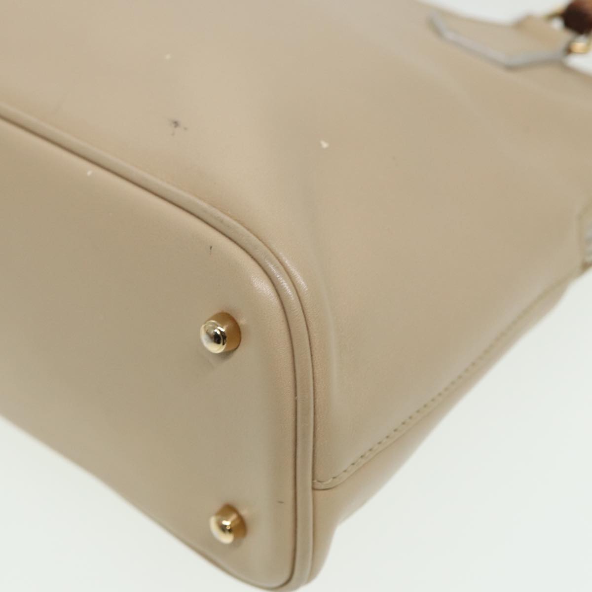 GUCCI Bamboo Hand Bag Leather Beige 81937