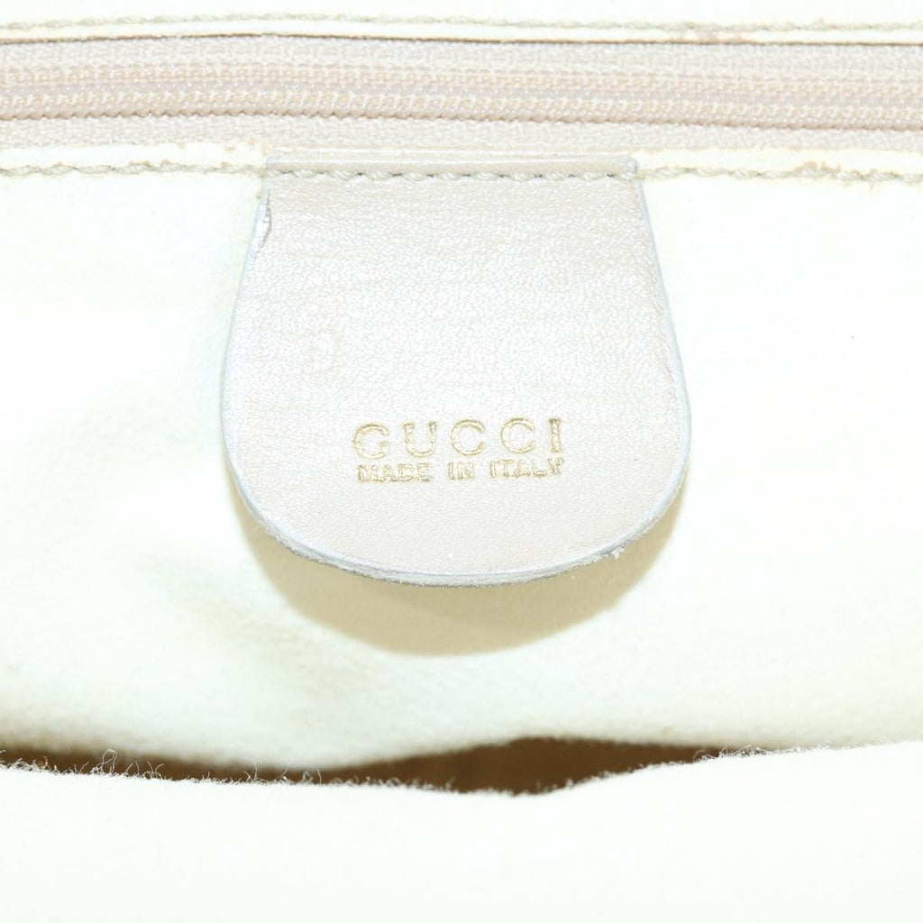 GUCCI Bamboo Hand Bag Leather Beige 81937