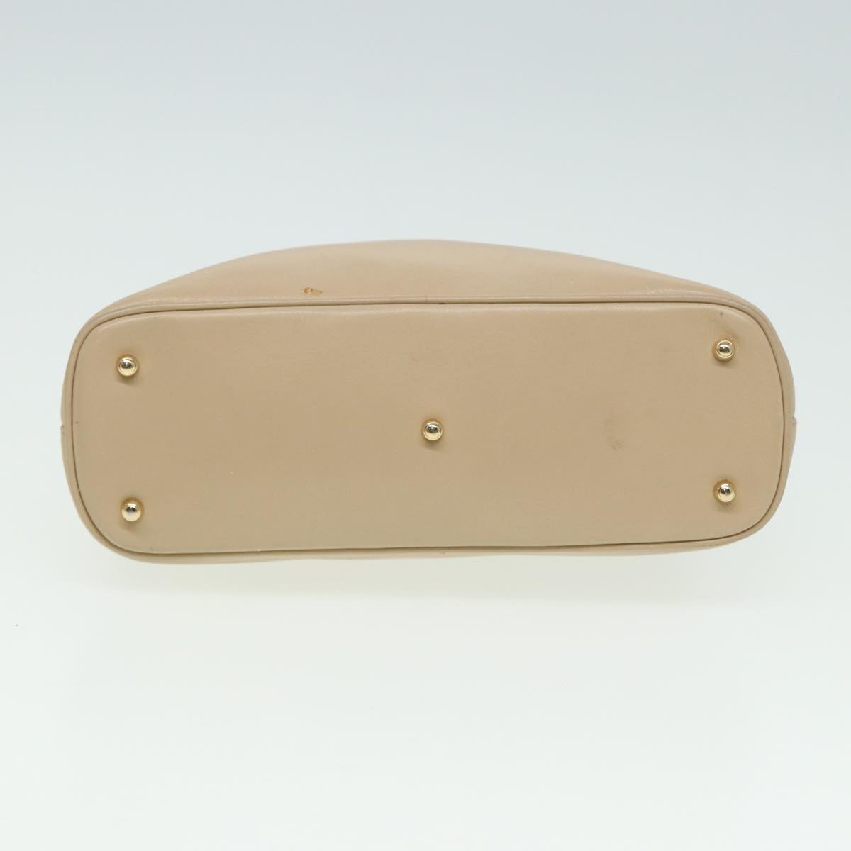 GUCCI Bamboo Hand Bag Leather Beige 81937