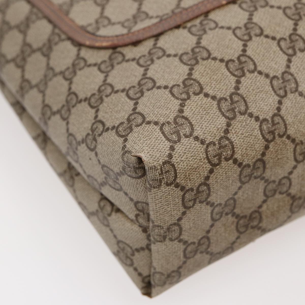 GUCCI GG Canvas Web Sherry Line Tote Bag PVC Leather Beige Green Red 81946