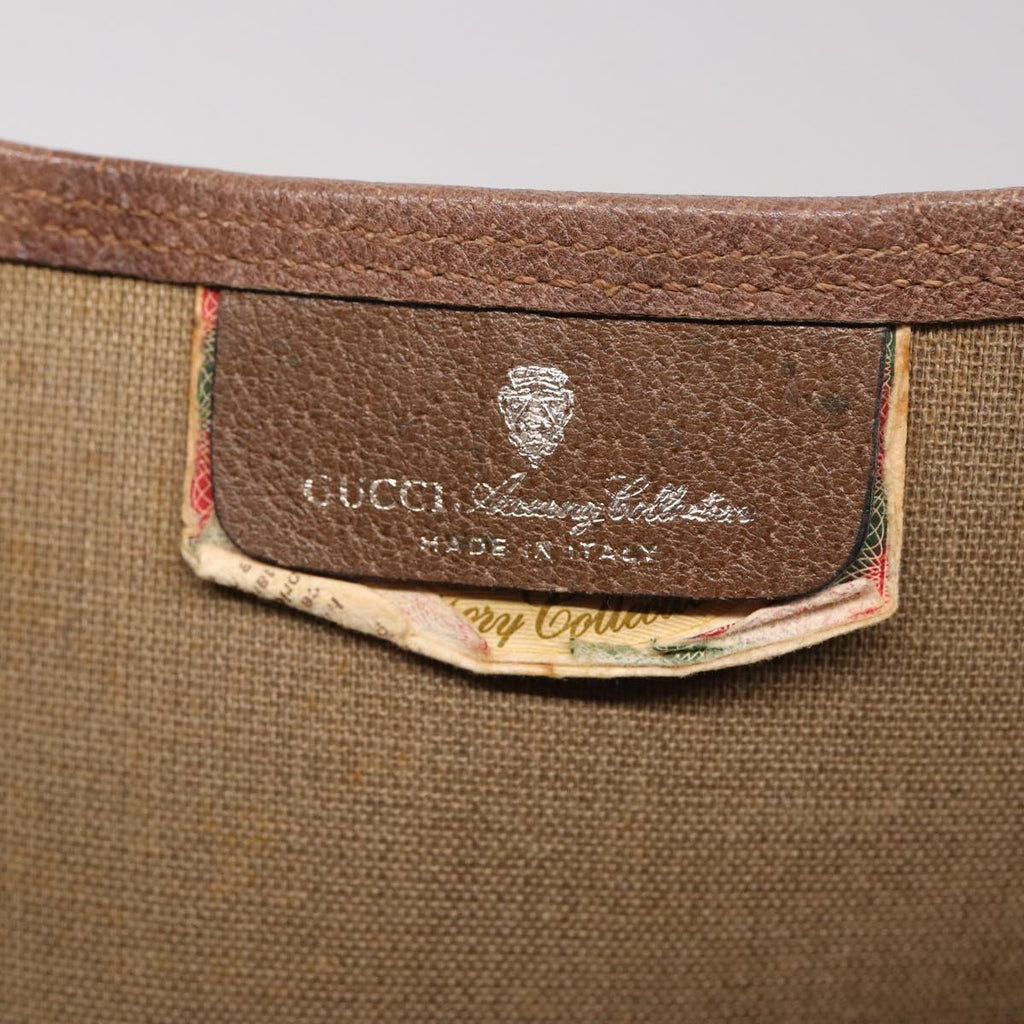 GUCCI GG Canvas Web Sherry Line Tote Bag PVC Leather Beige Green Red 81946