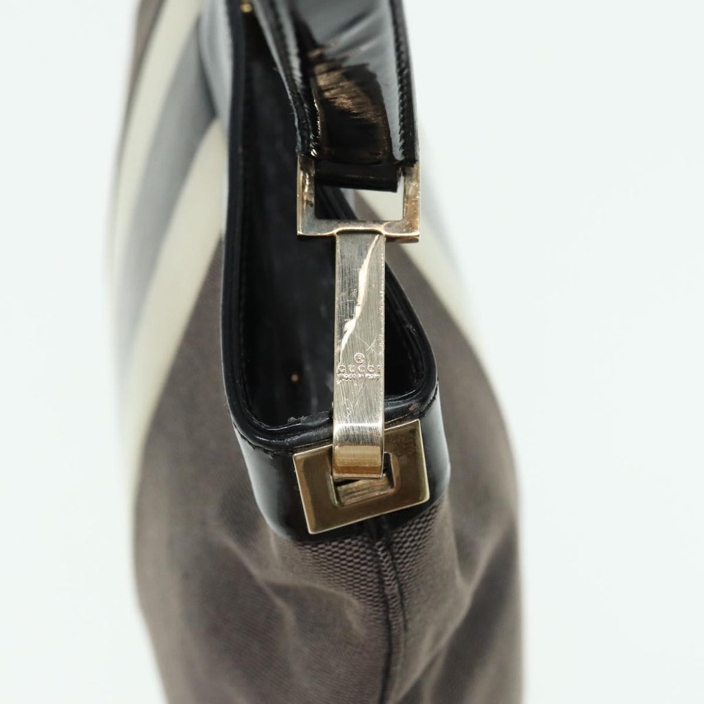 GUCCI Shoulder Bag Canvas Gray Black white 001 4231 81957