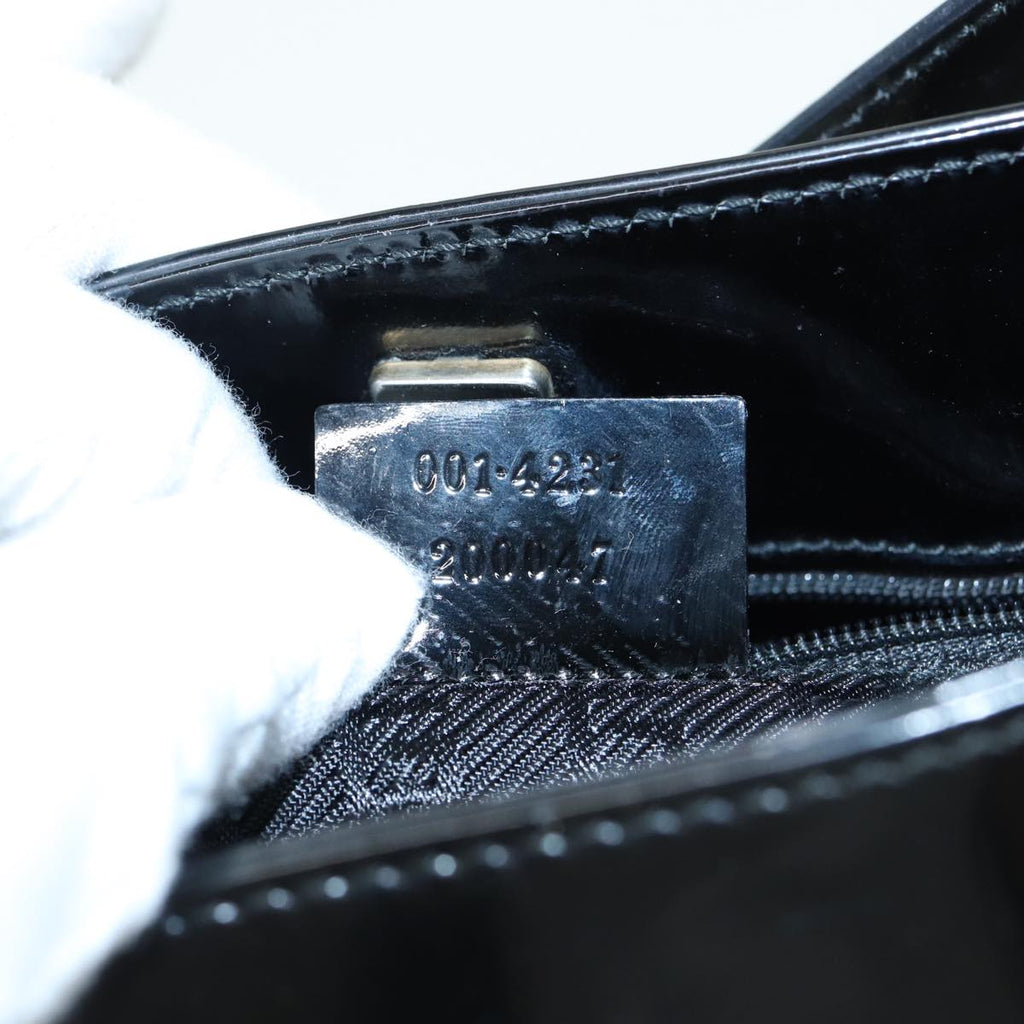 GUCCI Shoulder Bag Canvas Gray Black white 001 4231 81957