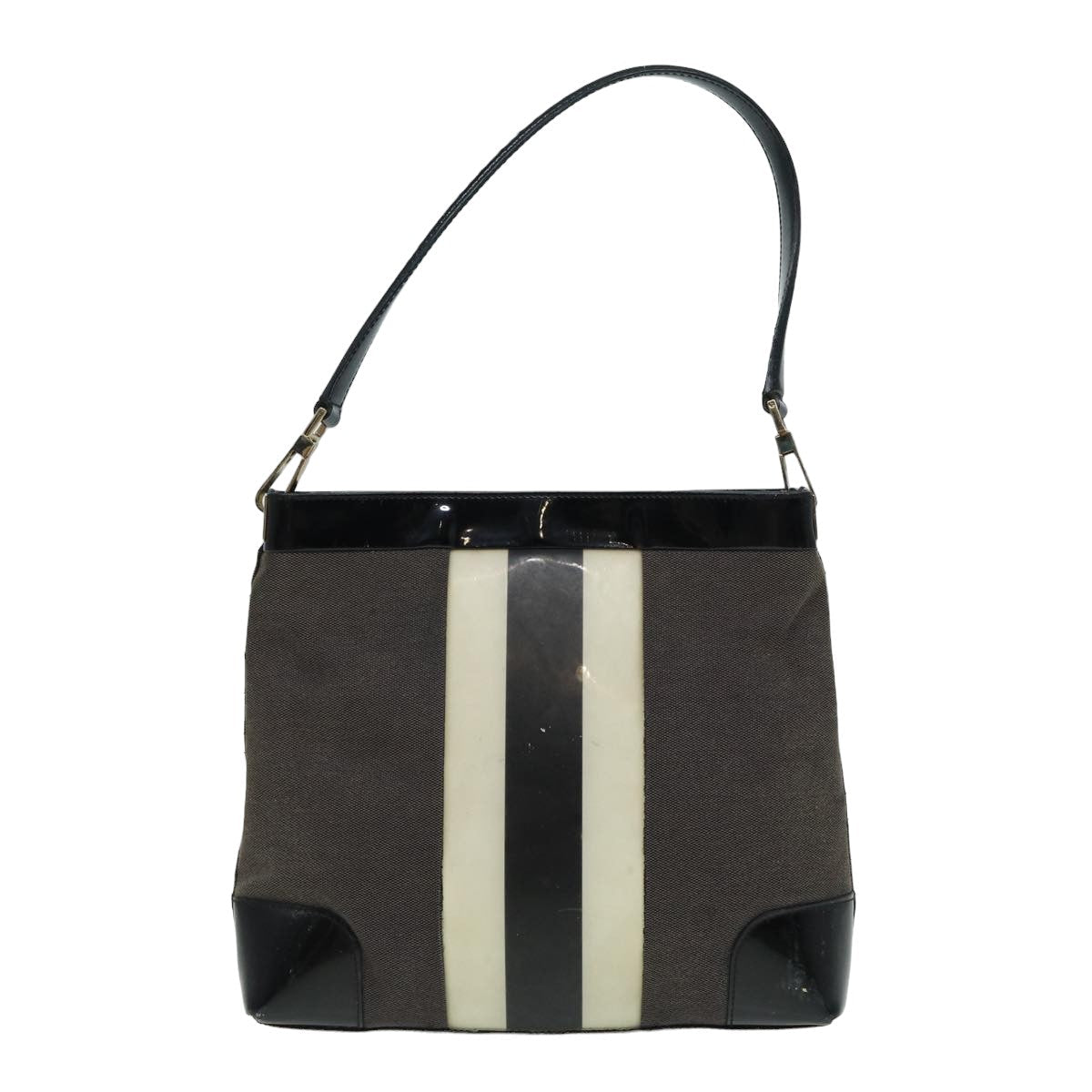 GUCCI Shoulder Bag Canvas Gray Black white 001 4231 81957