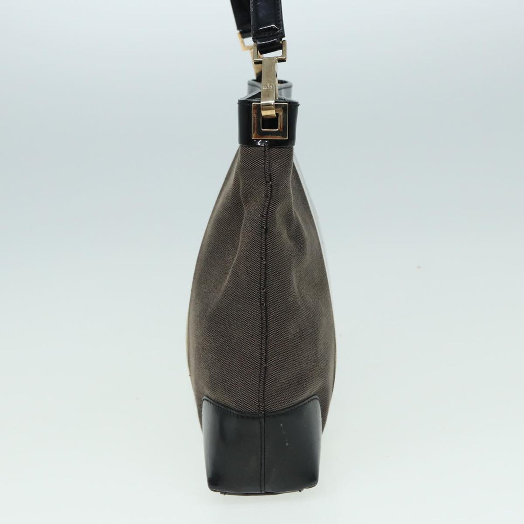 GUCCI Shoulder Bag Canvas Gray Black white 001 4231 81957