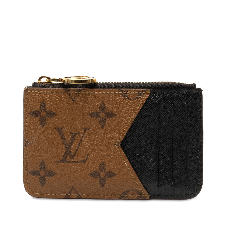 Louis Vuitton Monogram Reversee Porte Jaeger Le Coultre Rome Card Case M81912 Brown Black Leather  Louis Vuitton