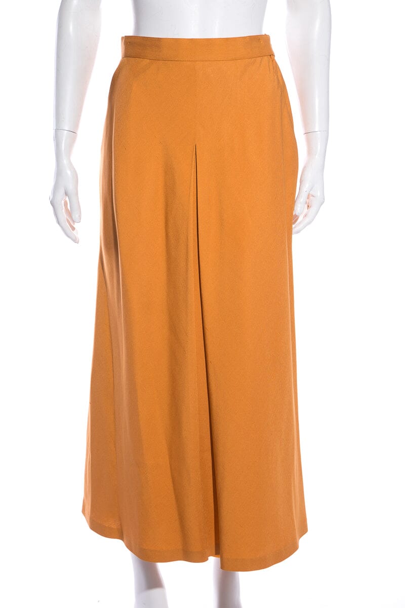 Chanel Vintage Orange Pleat Front Skirt SZ N/A