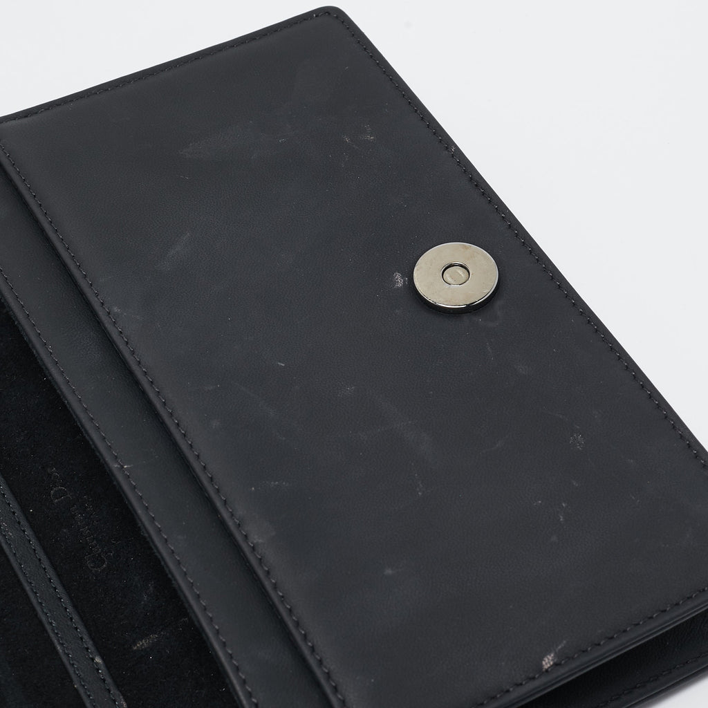 Dior Matte  Leather Studded Diorama Wallet On Chain