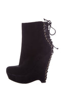 YSL Black Lace Back Detail Boots SZ 39