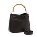 GUCCI Bamboo Hand Bag Leather 2way Brown 82021