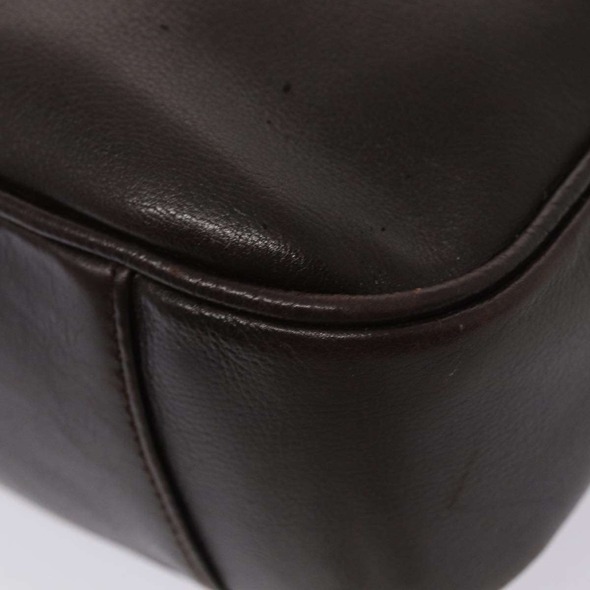 GUCCI Bamboo Hand Bag Leather 2way Brown 82021