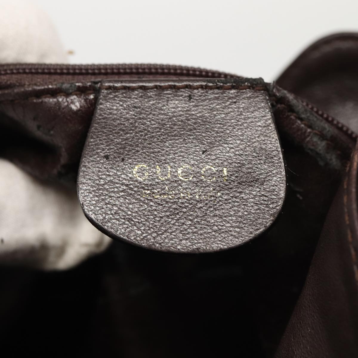 GUCCI Bamboo Hand Bag Leather 2way Brown 82021