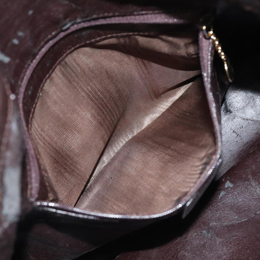 GUCCI Bamboo Hand Bag Leather 2way Brown 82021