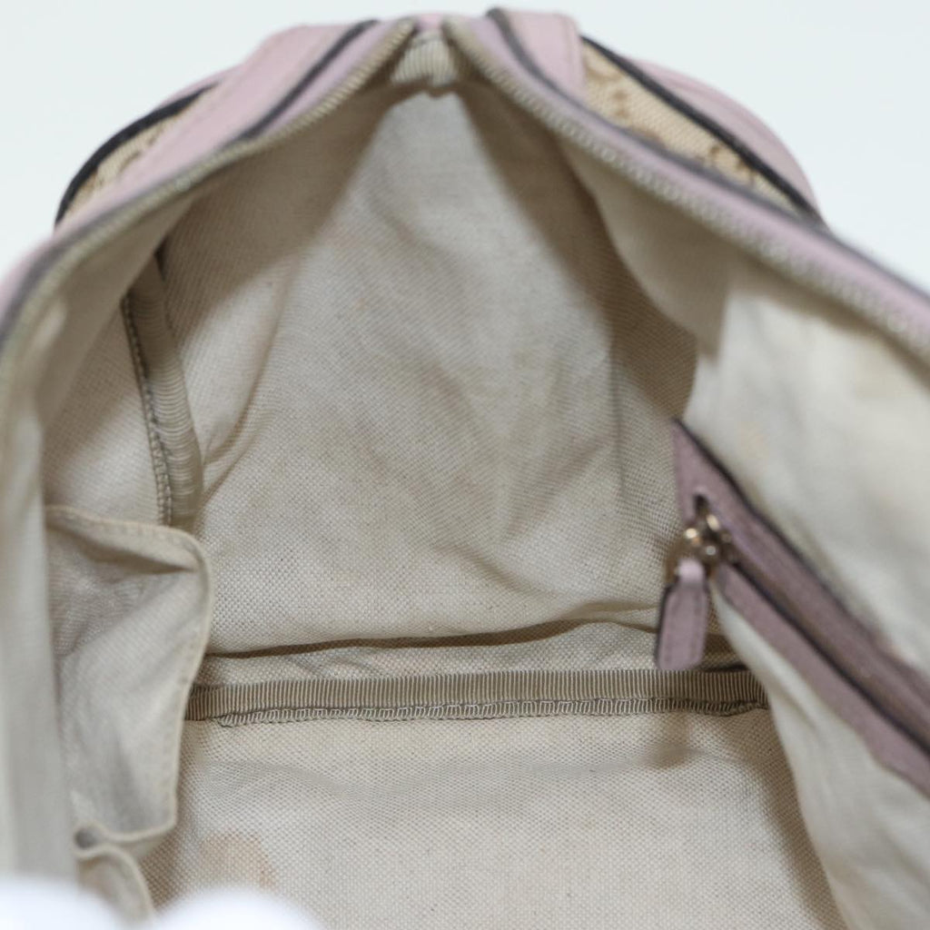 GUCCI GG Canvas Boston Bag 2way Beige Pink 82022