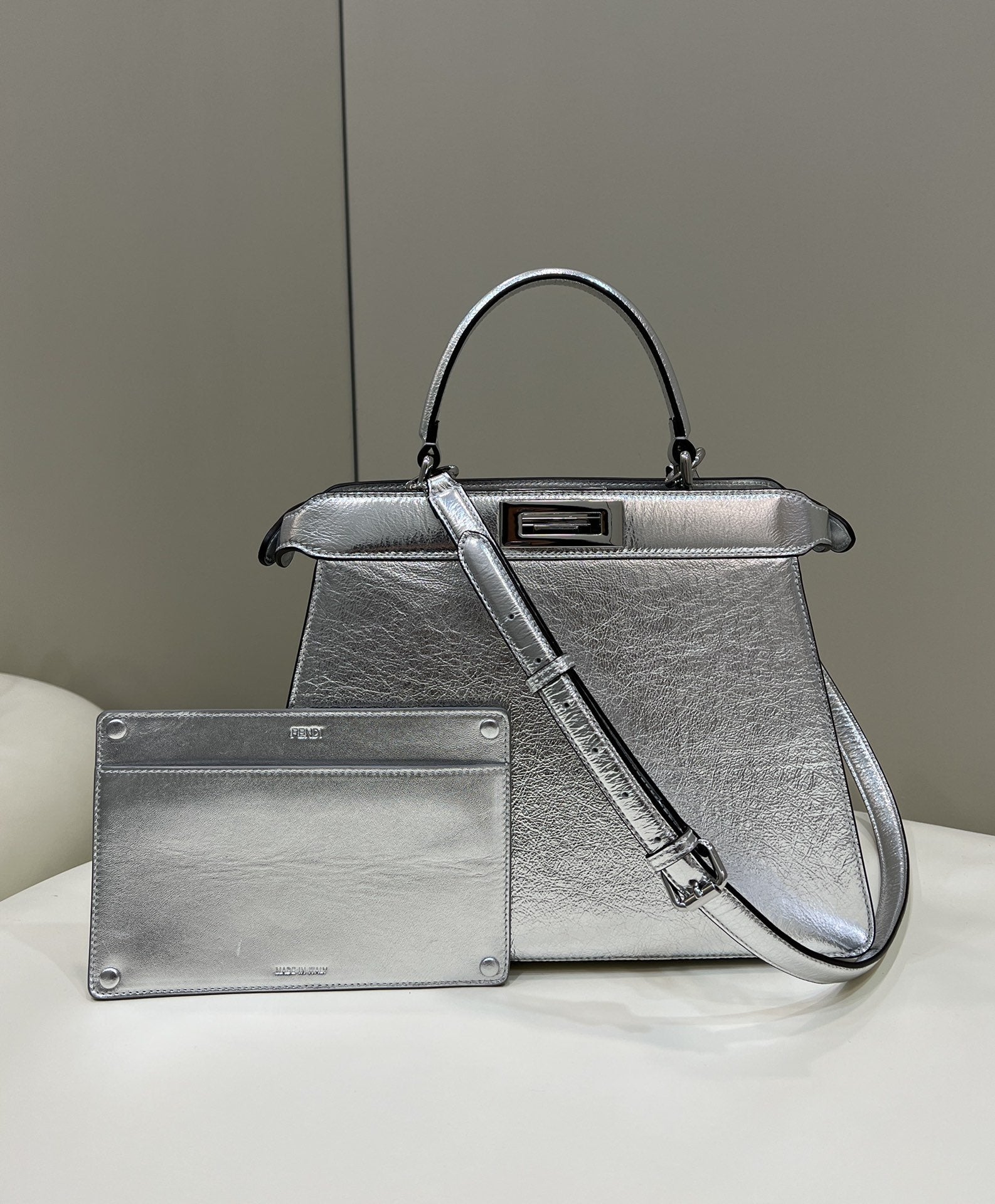 FI GlamI MeGLAMIum Silver Bag For Woman 33cm/13in
