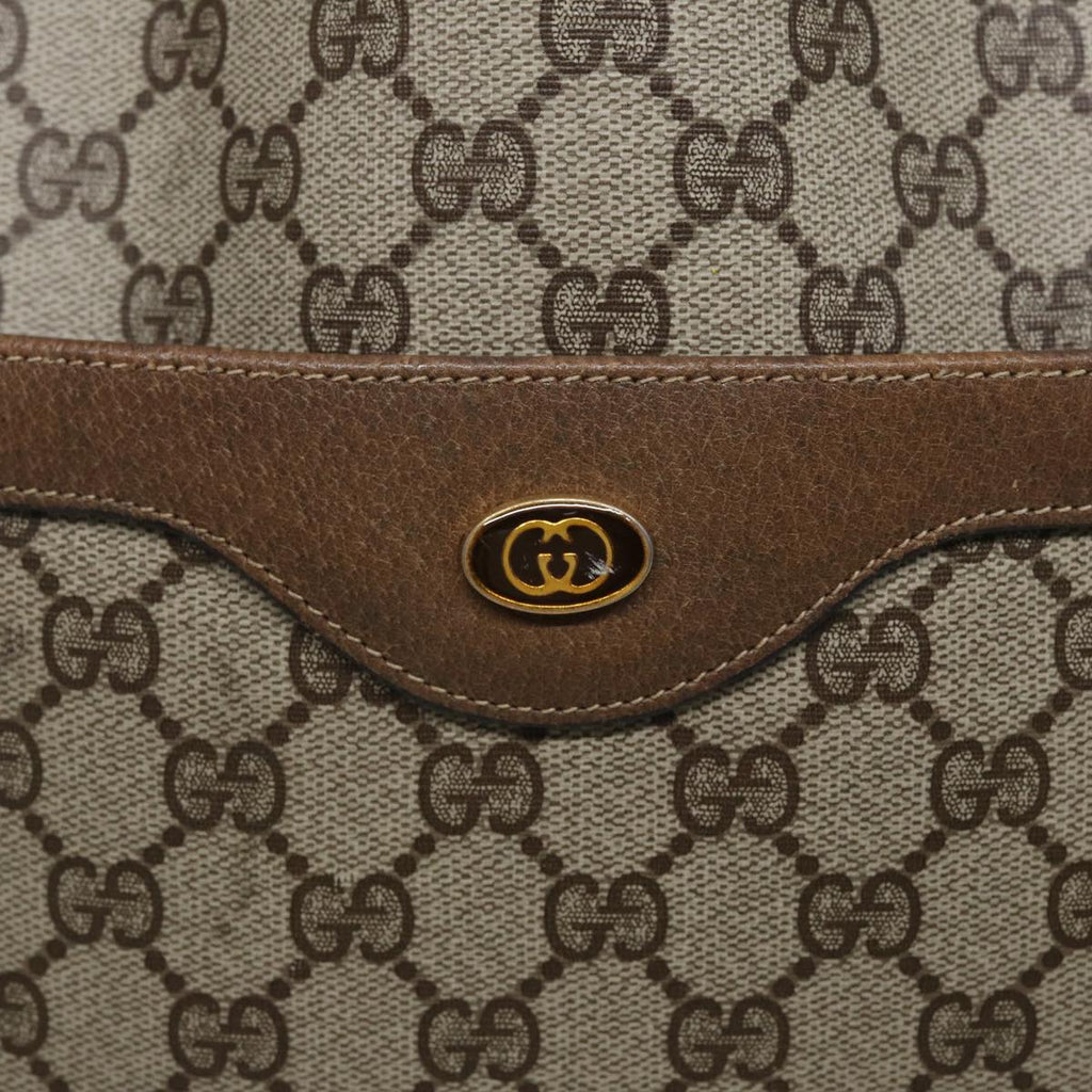 GUCCI GG Supreme Web Sherry Line Tote Bag PVC Leather Beige 39 02 003 82101