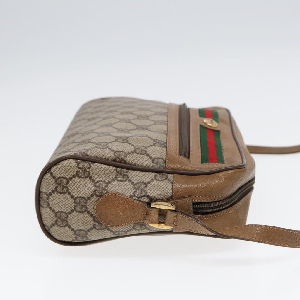GUCCI GG Supreme Web Sherry Line Shoulder Bag Beige Gold 119 02 088 82111