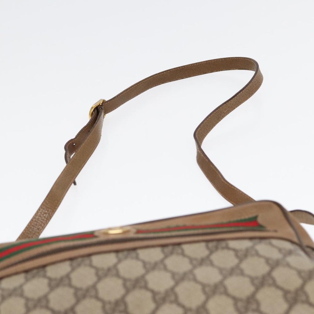 GUCCI GG Supreme Web Sherry Line Shoulder Bag Beige Gold 119 02 088 82111