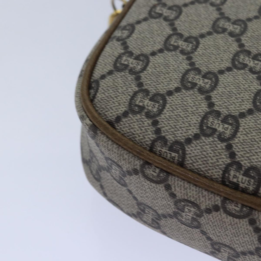 GUCCI GG Plus Supreme Shoulder Bag PVC Beige Gold 82112