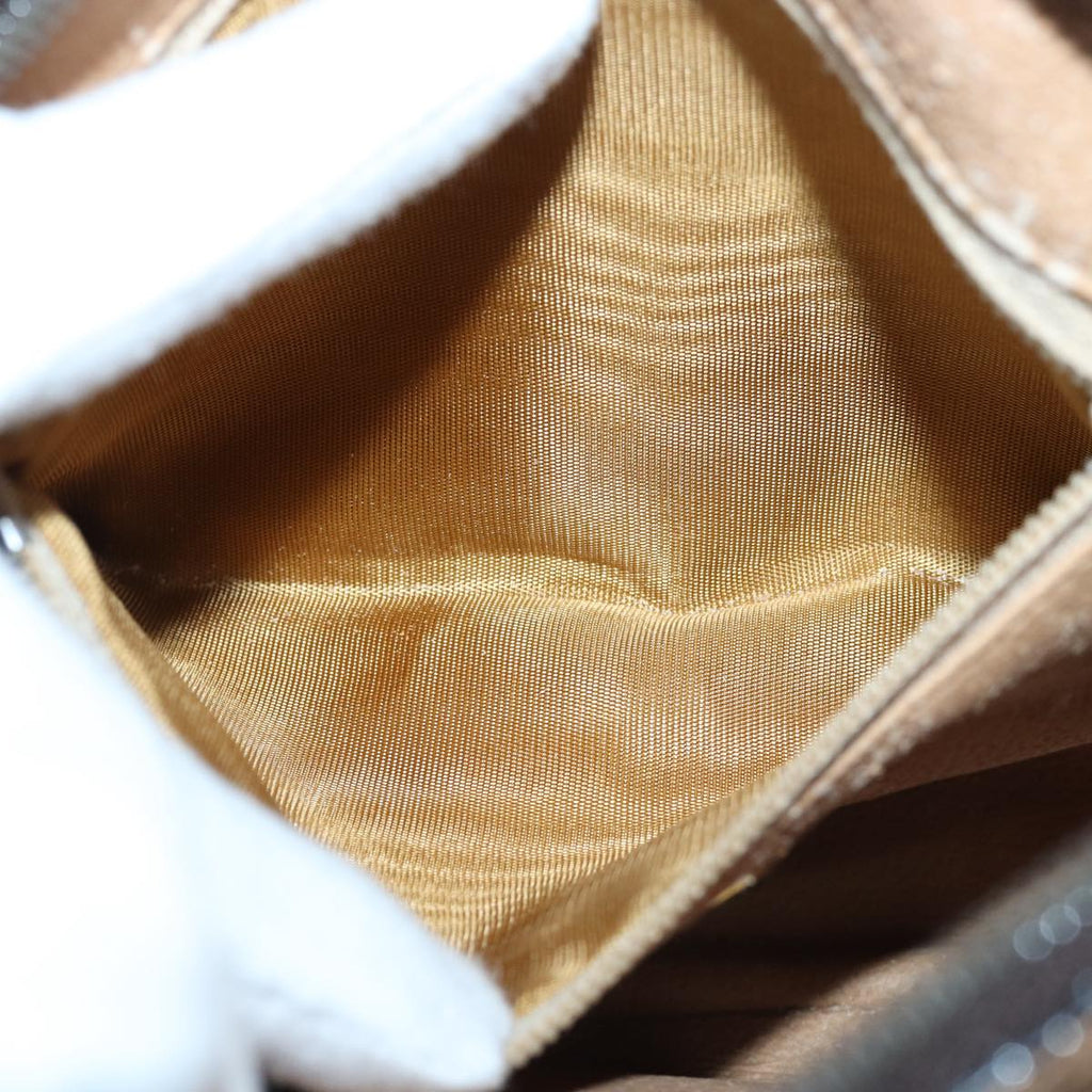 GUCCI GG Plus Supreme Shoulder Bag PVC Beige Gold 82112