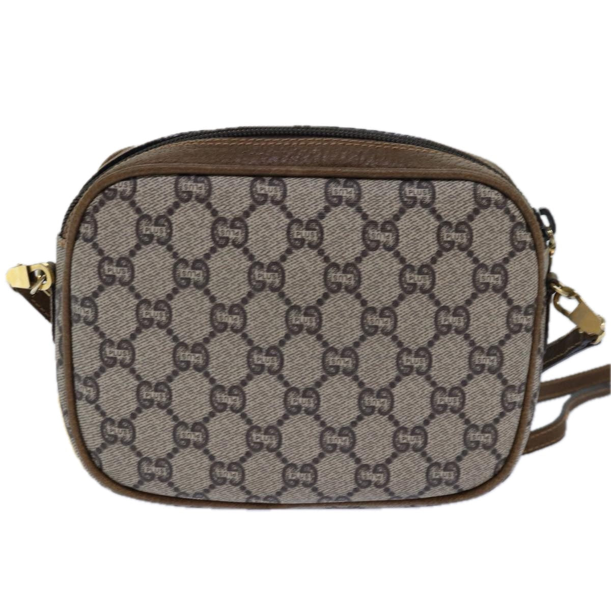 GUCCI GG Plus Supreme Shoulder Bag PVC Beige Gold 82112