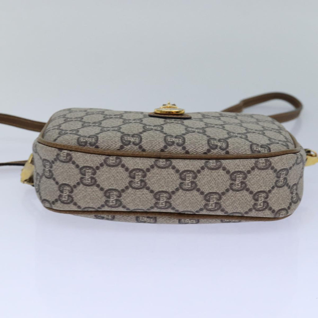 GUCCI GG Plus Supreme Shoulder Bag PVC Beige Gold 82112