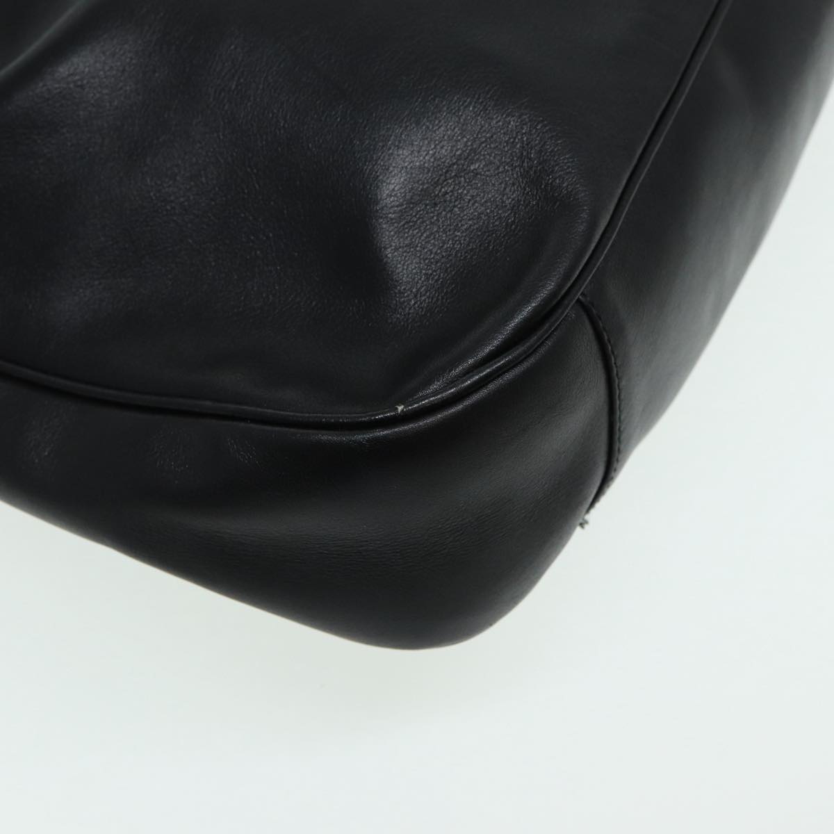 GUCCI Bamboo Hand Bag Leather 2way Black Gold 82114