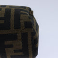 FENDI Zucca Canvas Pouch Brown Black gold 82115