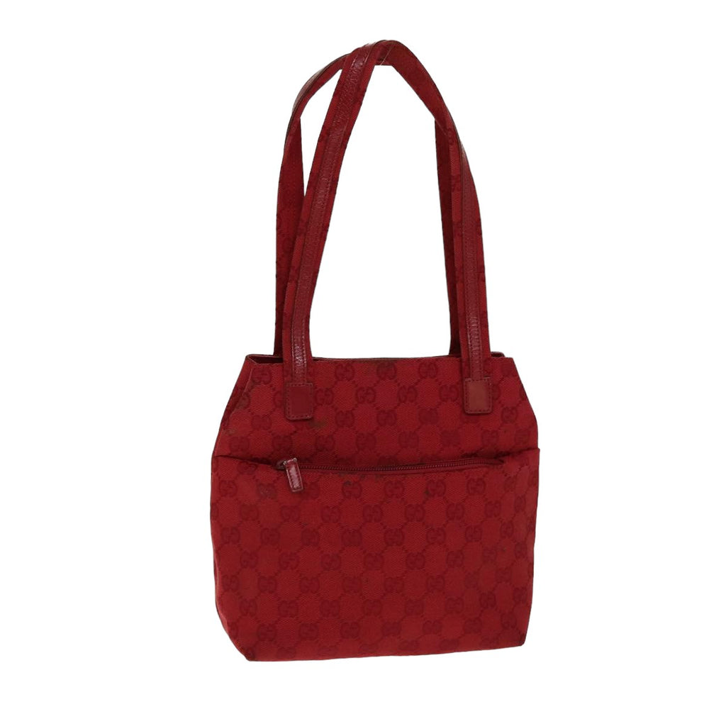 GUCCI GG Canvas Shoulder Bag Red 002 1075 82164