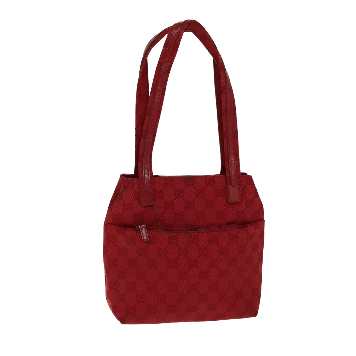 GUCCI GG Canvas Shoulder Bag Red 002 1075 82164