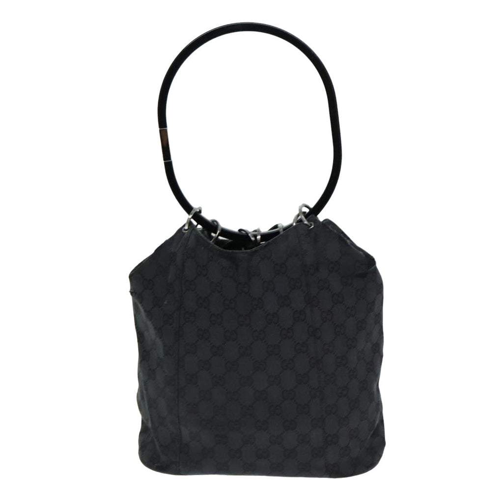 GUCCI GG Canvas Shoulder Bag Black 001 3738 82165